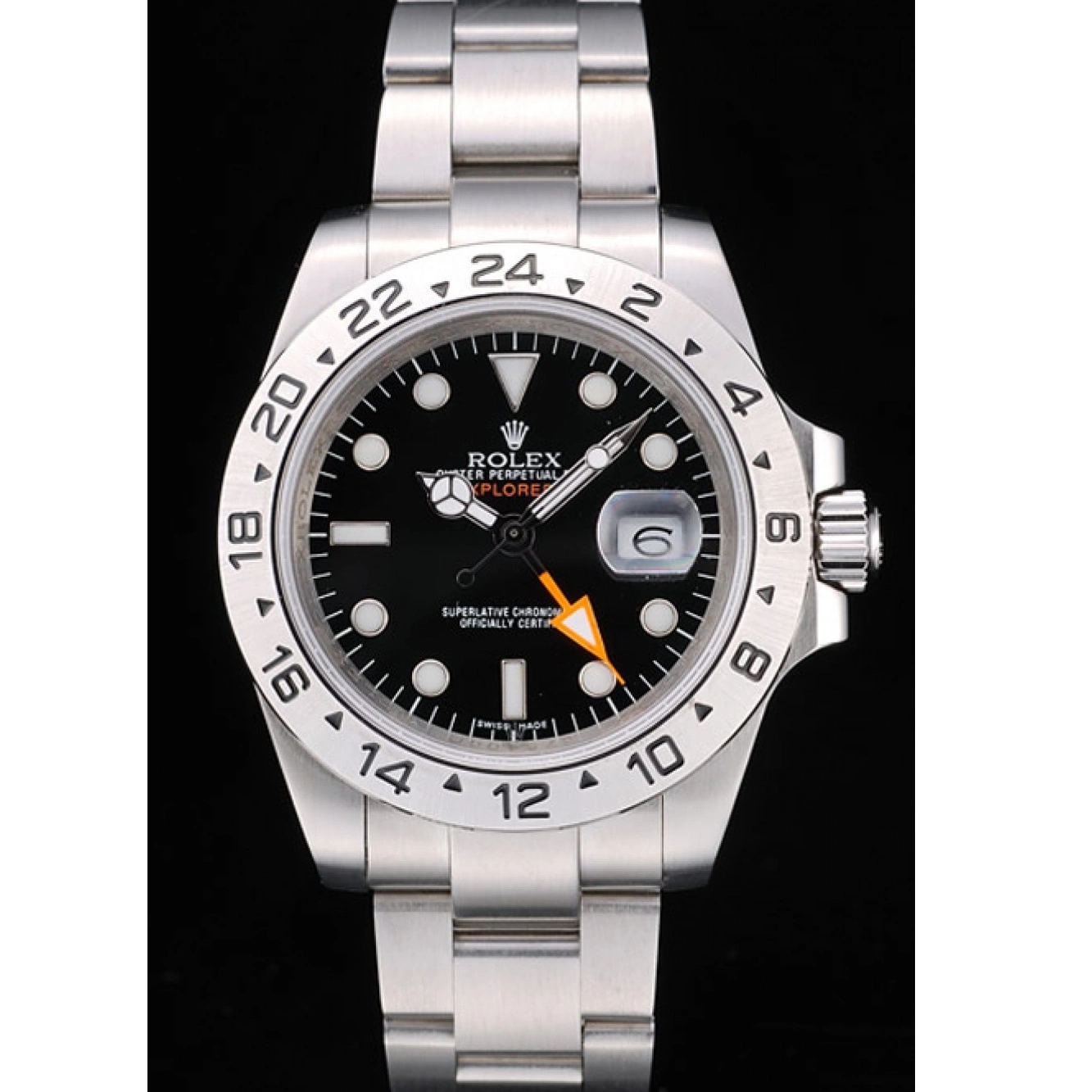 Aaa replica watch Steel Rolex Stainless Explorer Bezel Dial Black Watch 0807